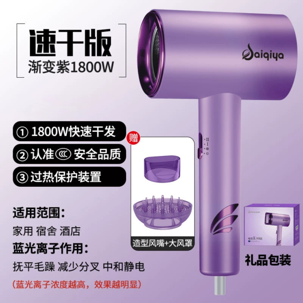 Hair dryer factory direct sales household high wind power blue light constant temperature hair care salon high power hotel special hair dryer - Image 11